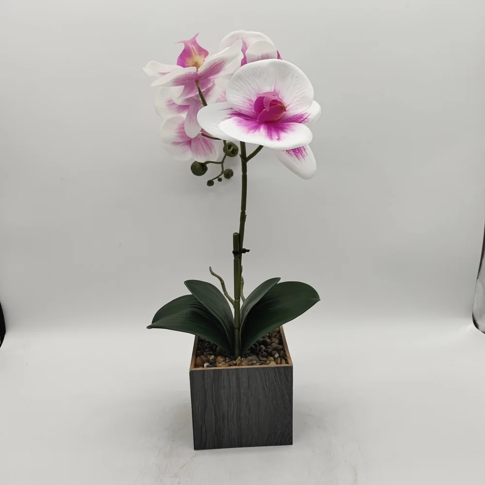 Artificial Orchids Phalaenopsis Decorative Latex Orchid Plants Real touch Artificial Orchid with Pot