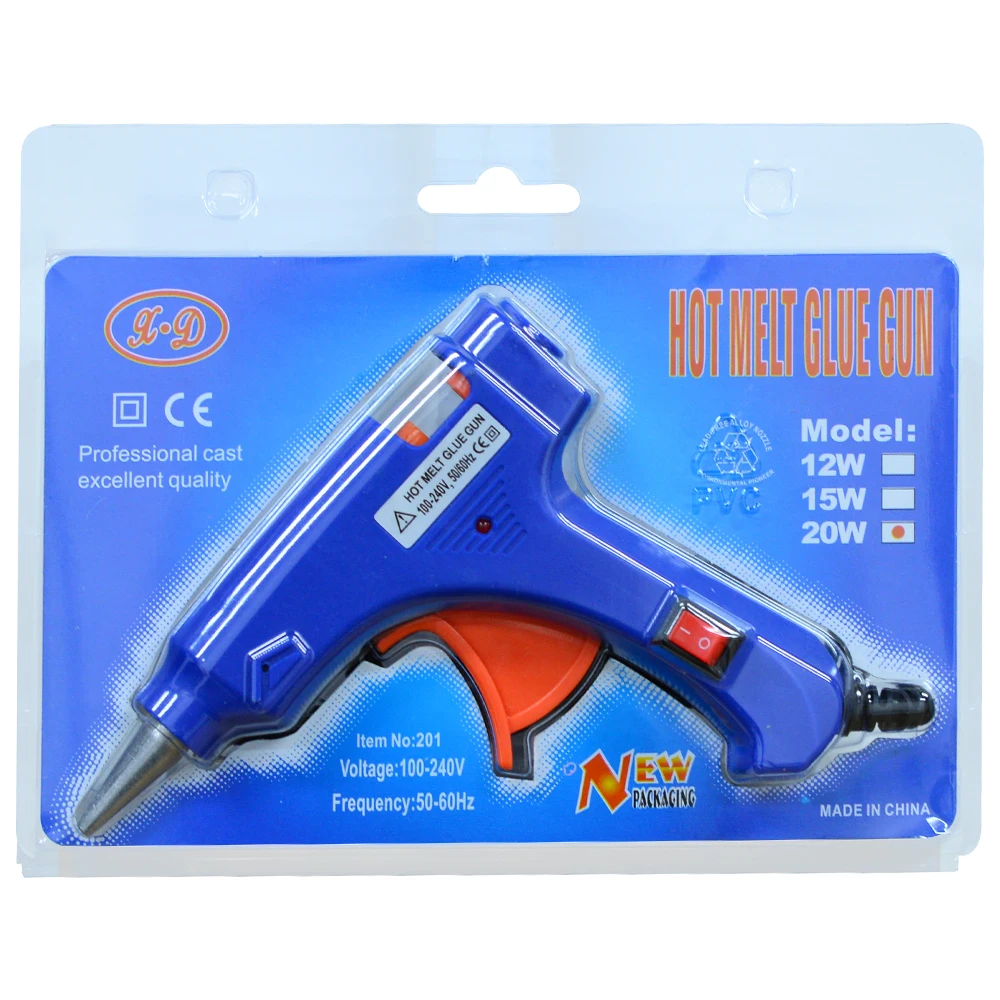 DIY 20W power heat capacity aluminum barrel+aluminum alloy nozzle heat melt glue gun with premium thermal heating system