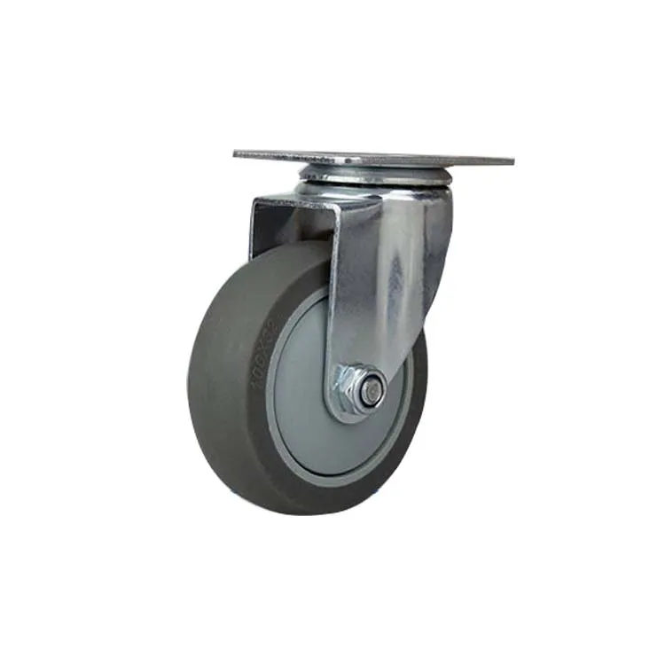 Medical Cart Heavy Duty Soft 3 inch 4 inch 5 inch Gray TPR Swivel Wheel Caster