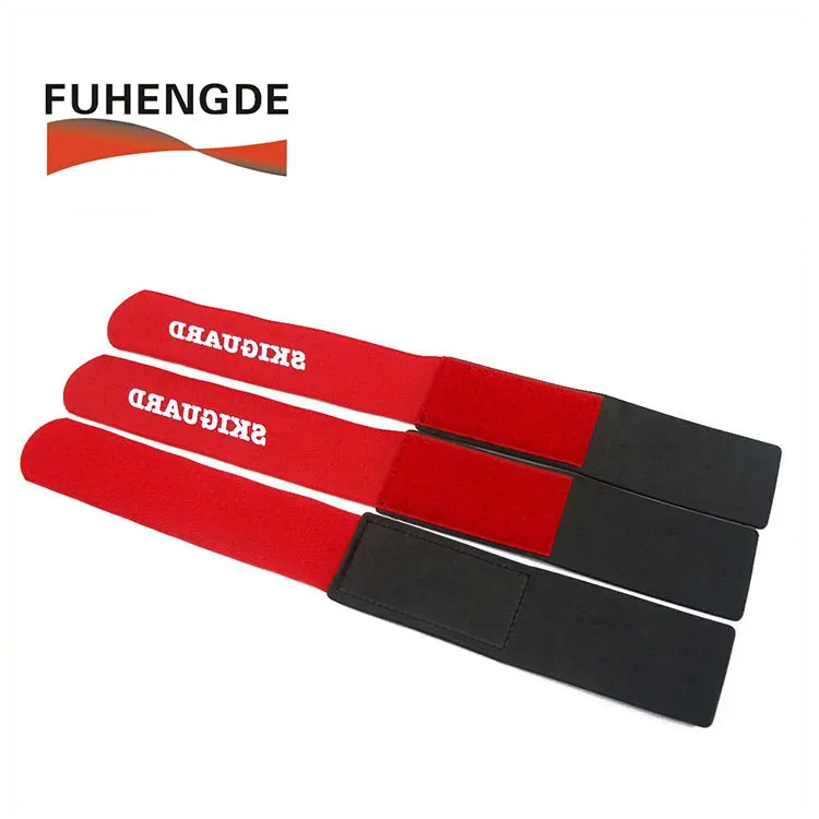 Wholesale 55*480mm Ski Straps Popular Printed Logo Alpine Ski Carrier With Hook And Loop For Snowboard Binding