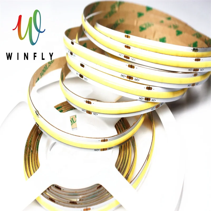 Светодиодная лента высокой плотности COB с регулируемой яркостью, 512led/m RA90, 12 В, 24 В, 3000K, 4000K, 6000K, гибкая светодиодная лента COB, светодиодная лента