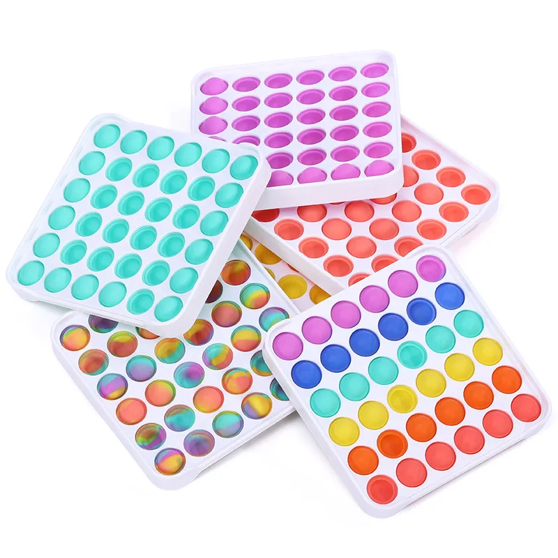 Wholesale pressure relief toys squeeze lollipop silicone pressure relief bubble toy set