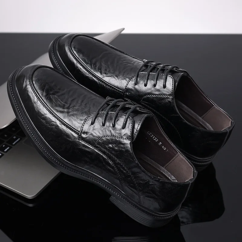 Manufacture good quality leather long shoes for men leather shoes for men flat designer shoes leather