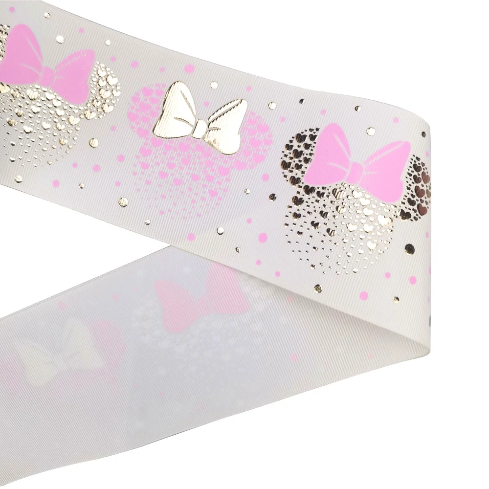 RIMIS Ribbon 75mm Mouse Holographic printing stock volume sales bow grosgrain ribbon