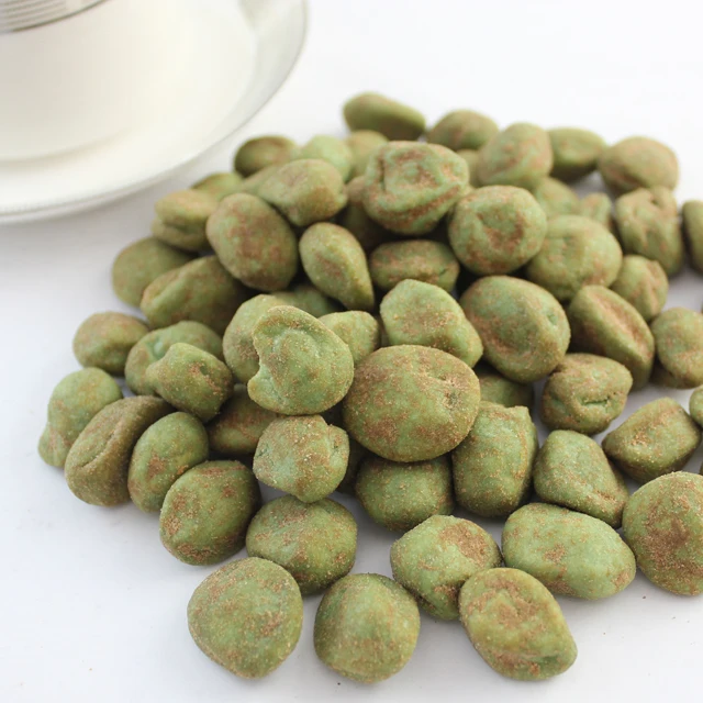 Арахис с покрытием васаби, закуски плоской формы