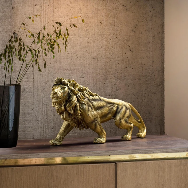 handmade home decor lion statue mold resin animal figurines lion sculptures decoration items
