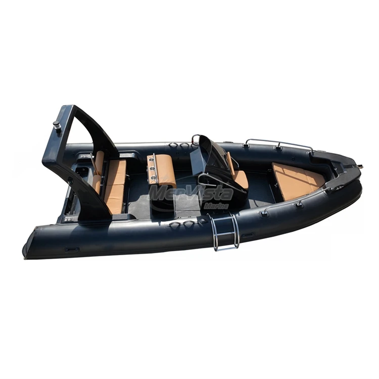 black 5.8m pvc tube fiberglass double hull rib580 inflatable boat for fishing