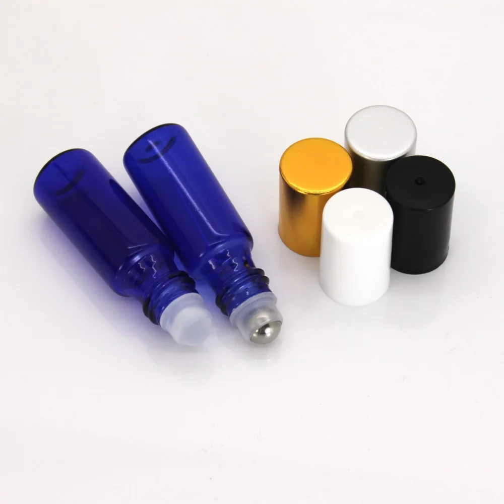 Cheap Cobalt Blue 10 ml Small Glass Roll-on Bottles with Stainless Steel Roller Balls Wholesale