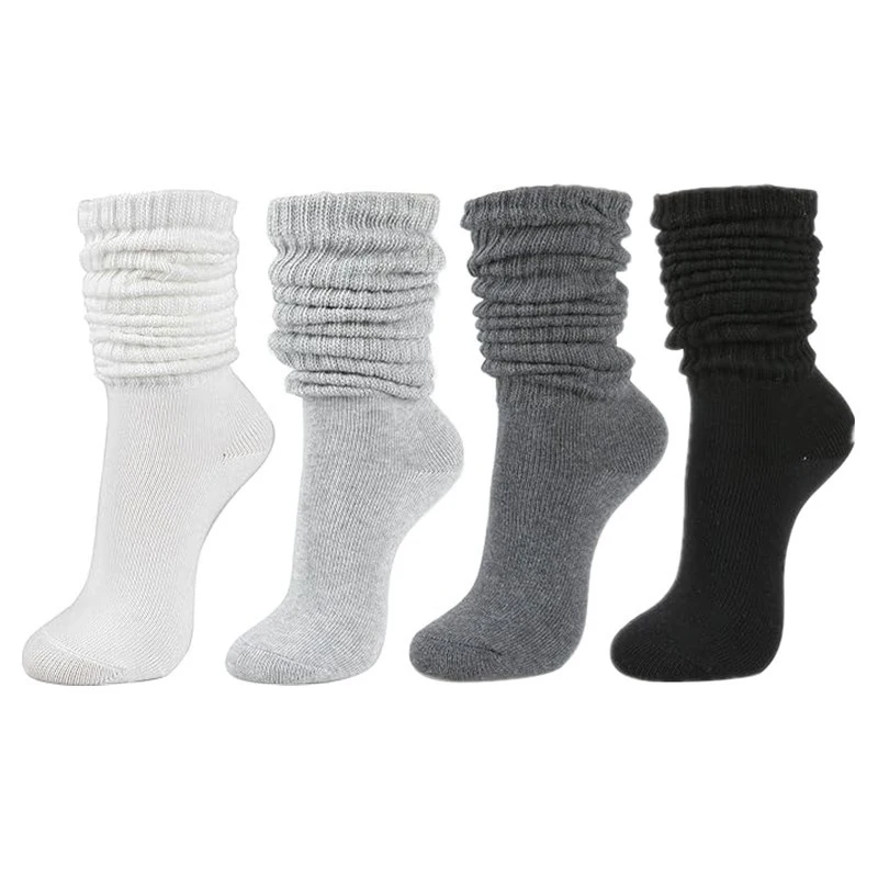 Autumn Winter New Arrival Girls Fashion Socks Thick Terry Bottom Long Knee-High Warm Solid Candy Color Custom Women Slouch Socks