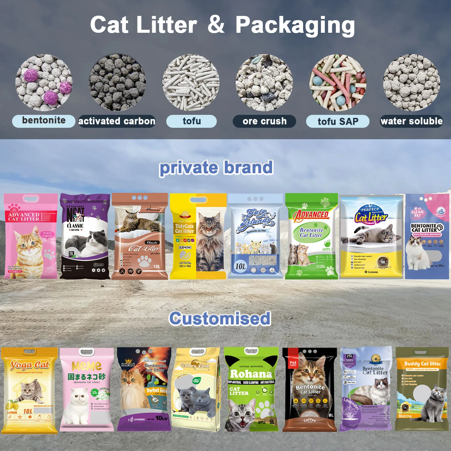 Pet Supplies Wholesale Bentonite Cat Litter Premium Sand For Cats Easy Clean