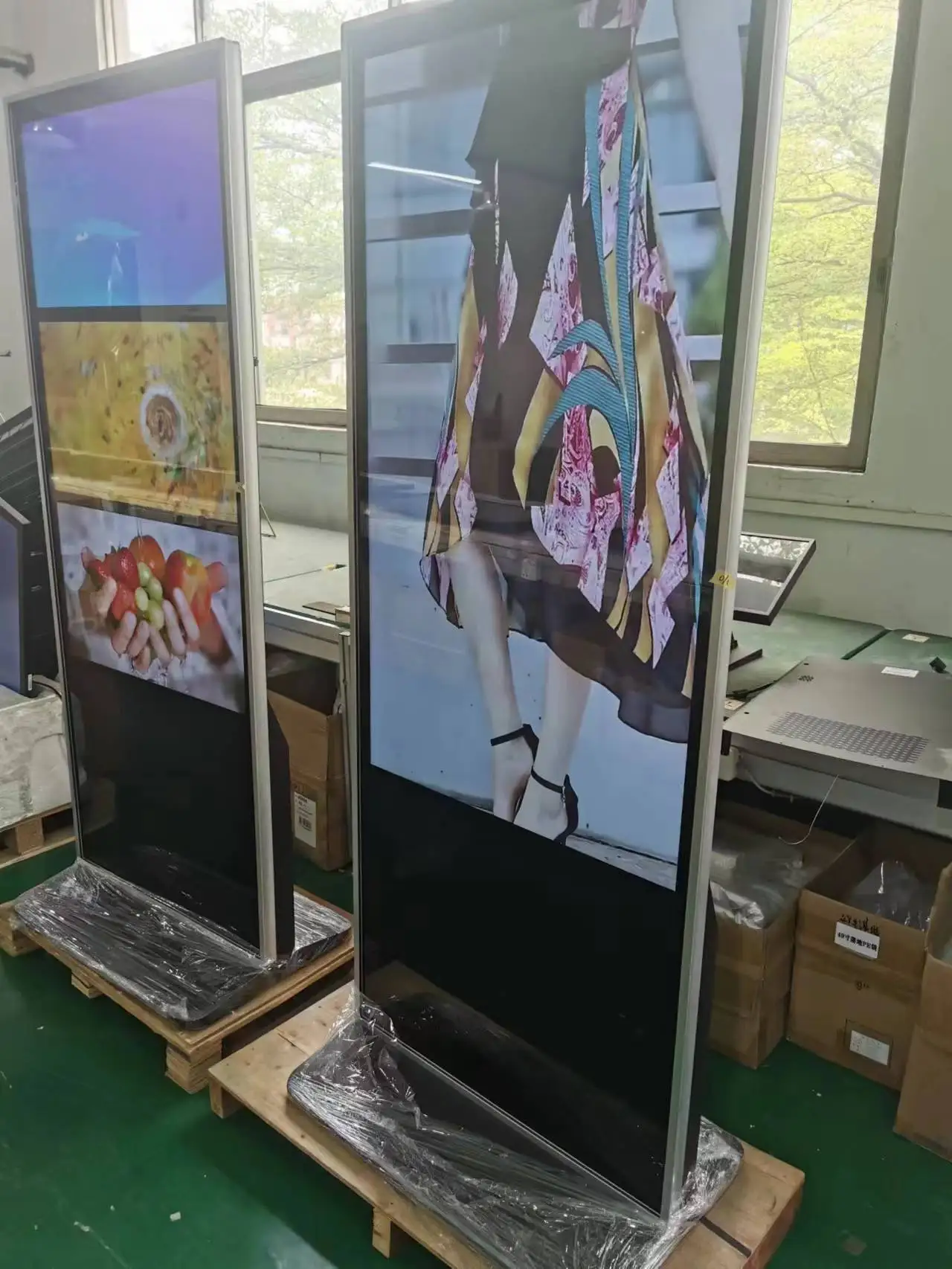 Floor standing 49 55inch 350nits Android Video Player LCD Advertising Display Kiosk Vertical Digital Signage Totem Touch Screen