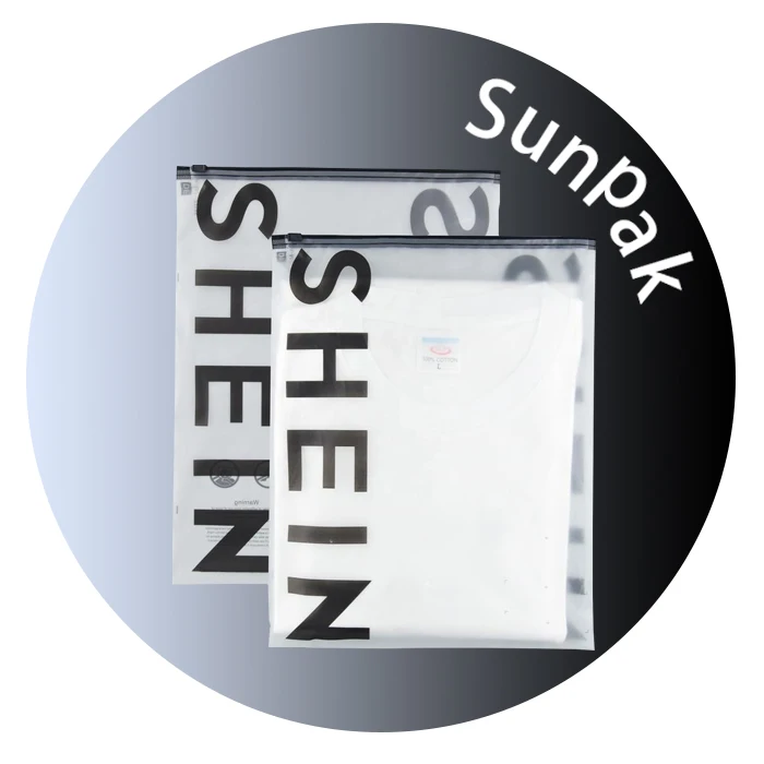 GRS binder frosted ziplock personalizadas clothing frost ziplock bag clothing pack white black frosted zipper bags for clothes