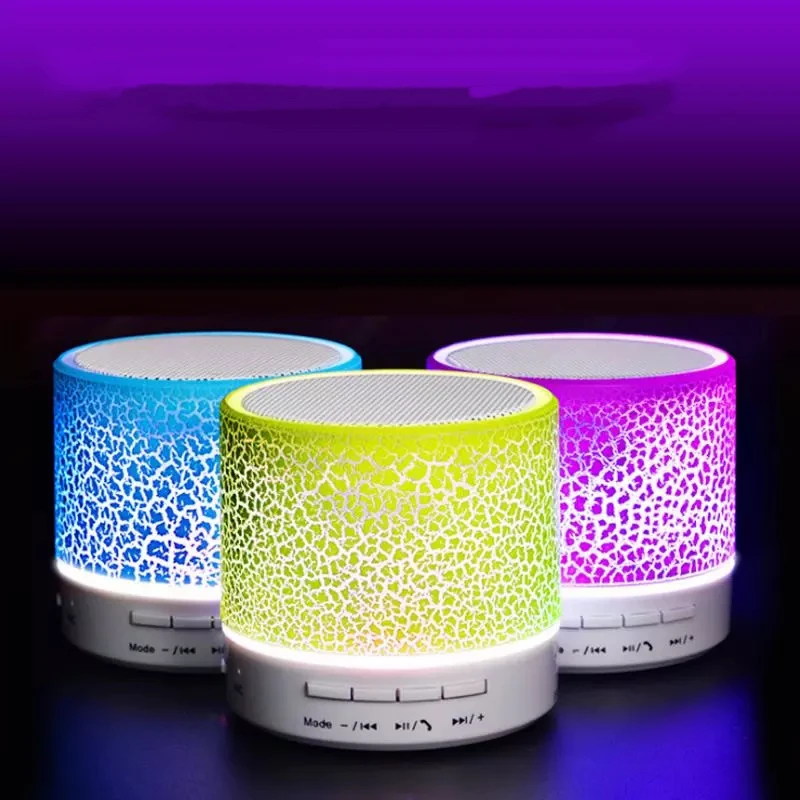 Colorful A9 mini Portable Car Led Subwoofer sound wireless Speaker For Mobile Phone with LED Light TF Card