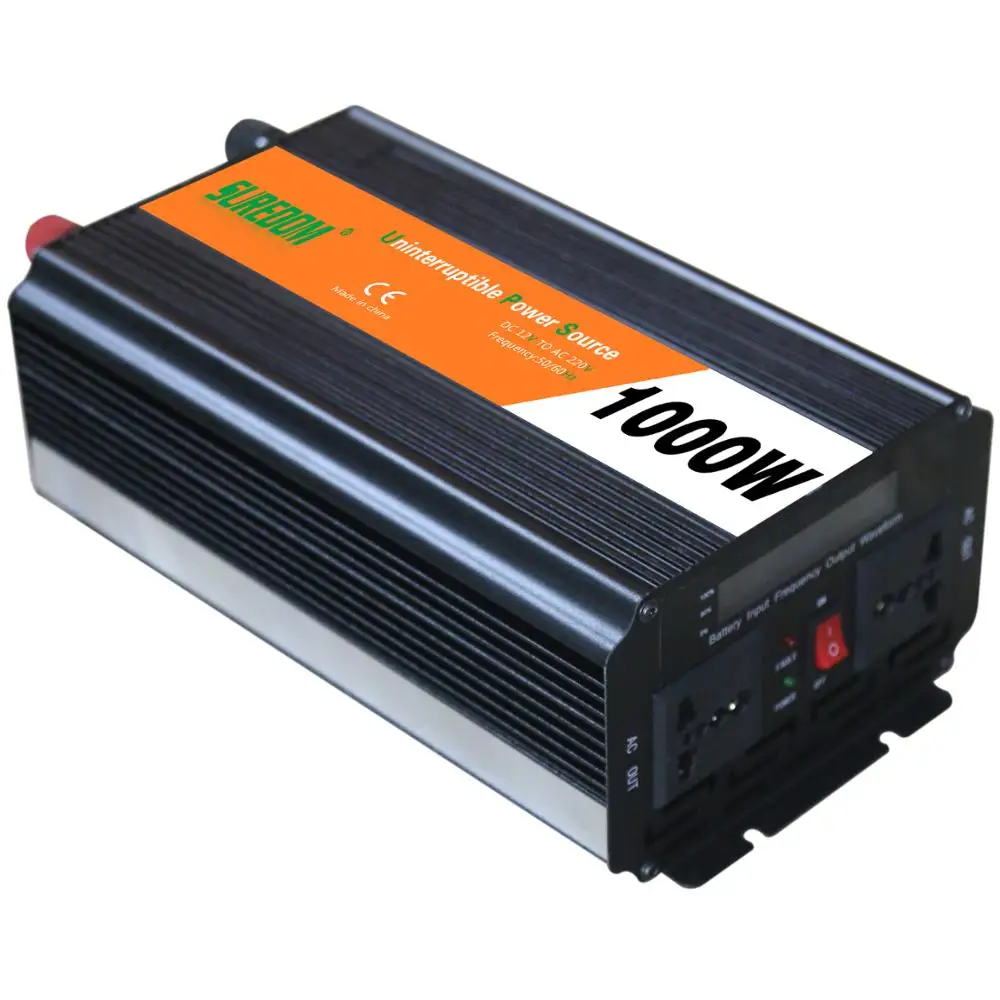Новый дизайн, 1000 Вт, от 12 до 220 В, модифицированный инвертор синусоидальной волны с зарядным устройством для дома