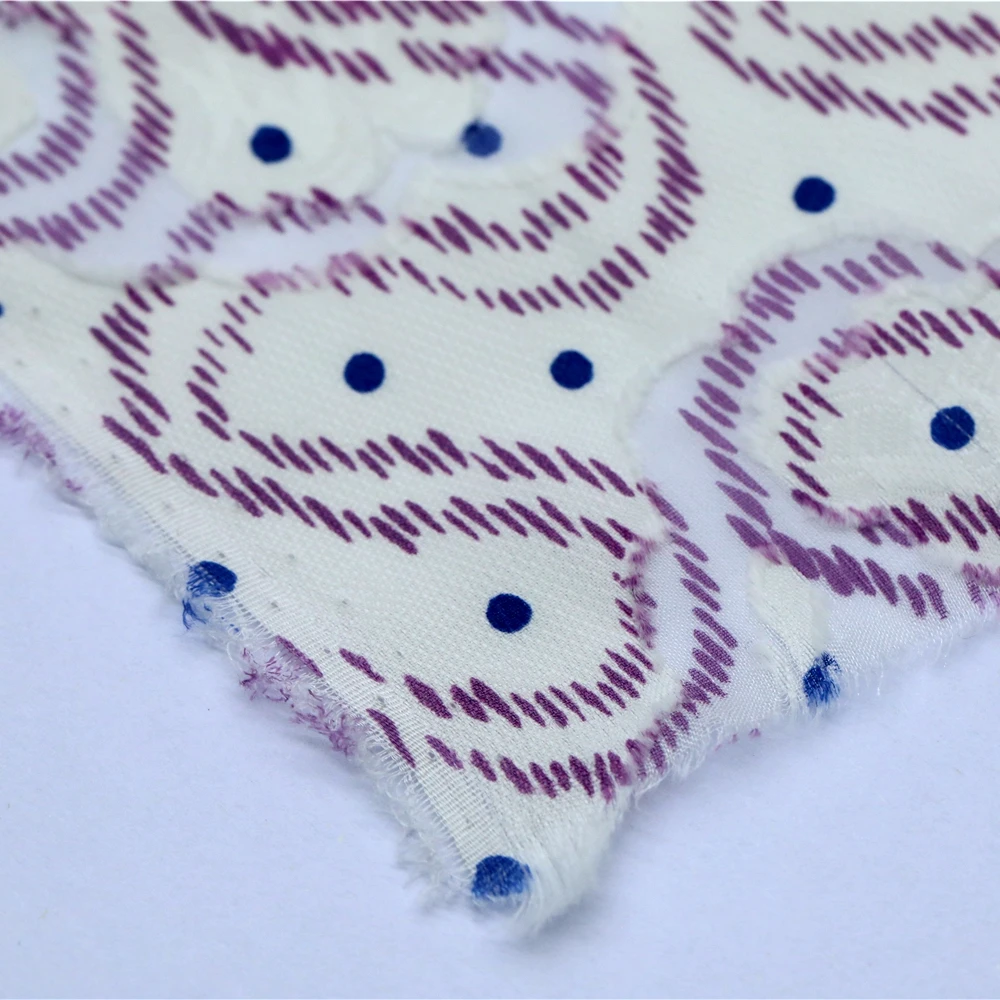  Abstract printed silk viscose clip jacquard fil coupe fabric for sale 300yds in stock special