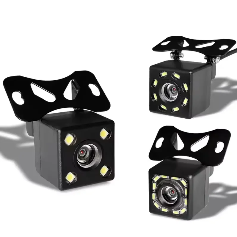 4/8/12 Leds Rear View Camera Night Vision Reverse Image For Car Fish Eye Car Camera Reverse Assistance High-Definition