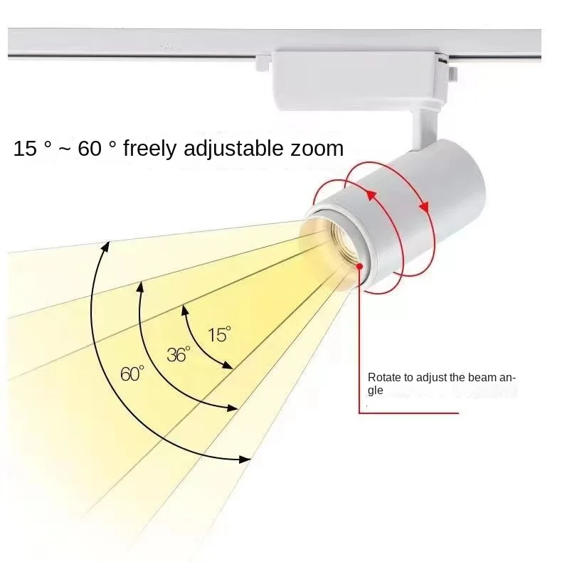IP65 18W 30W rgb colour track light smart home lighting rail system compatible with alexa and google wifi dimmable cob Spotlight