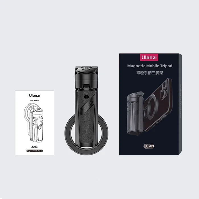 top Ulanzi JJ03 Dual-sided Magnetic Phone Tripod Smartphone Grip Selfie Stick with Remote Vlog Tripod for Photography Video Vlog