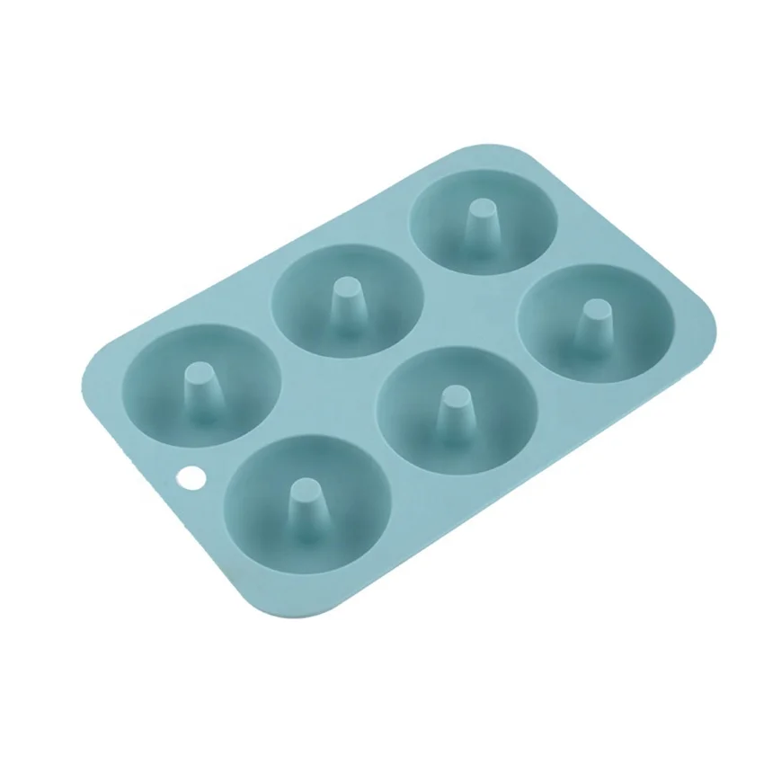 High Quality 6-Cavity Silicone Doughnut Mold Food Grade Carbon Steel Baking Pan With Square Shape for Cake and Muffin Pans