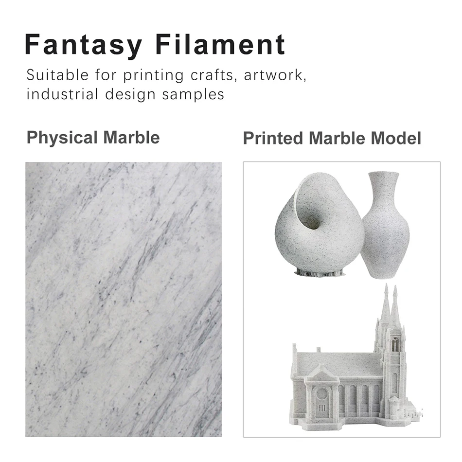 SUNLU Marble PLA 3d Filament 1.75MM 1KG Rock Texture Marble Color