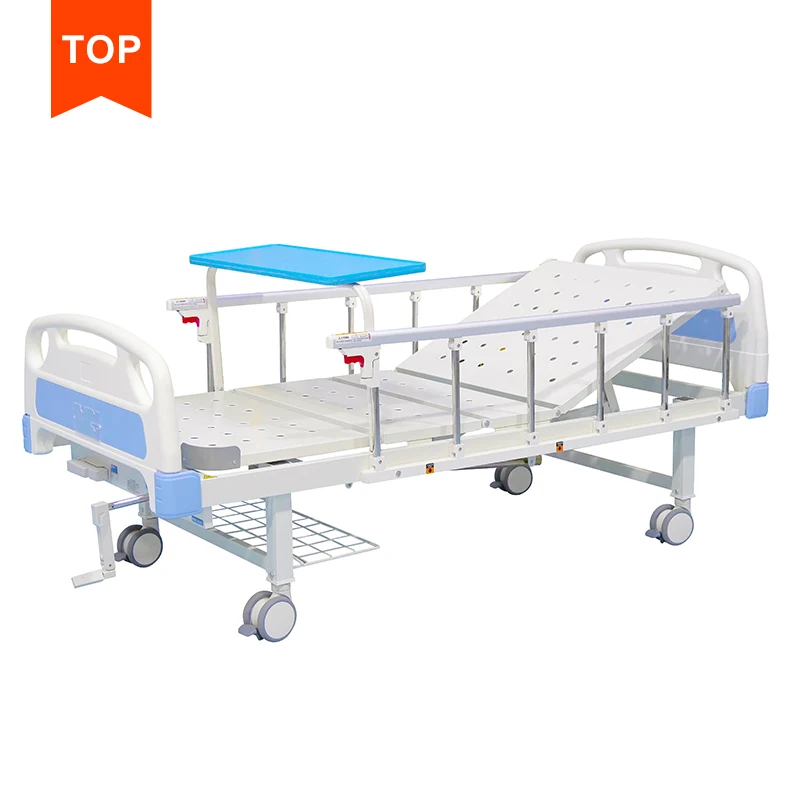 Adjustable ABS Electric Medical Care Nursing Bed Multifunction Folding Home Care Hospital Bed with Aluminum Alloy Leg Lifting