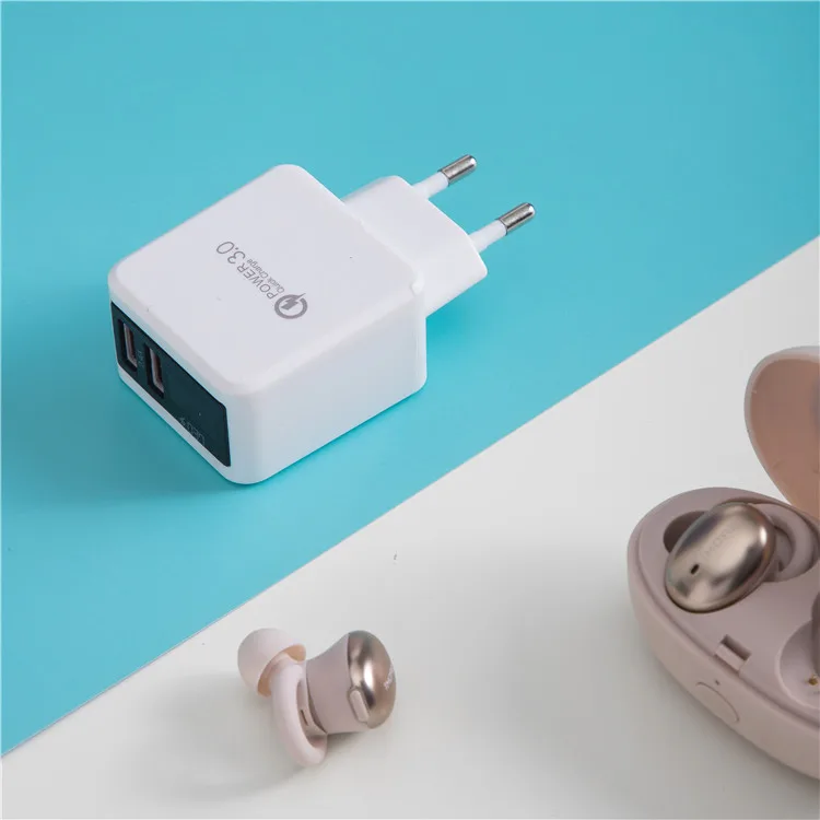 Power QC 3 0 basics 18 Вт двойной usb-порт многофункциональное портативное светодиодное настенное зарядное