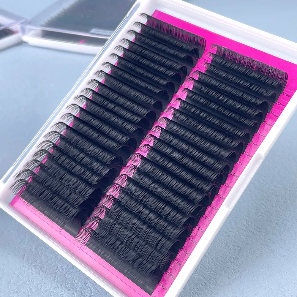 Wholesale 6-25mm 0.03 0.05 0.07 C CC D DD Matte Black Eyelash Extension Custom Logo Cashmere Volume Lash Extension