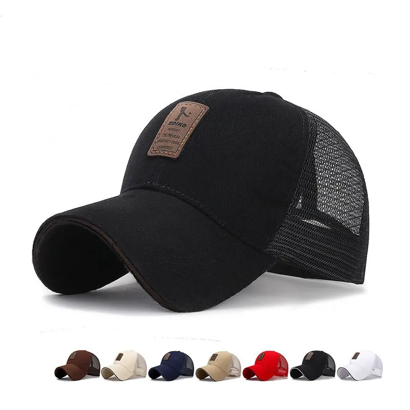 Summer Baseball Hats Mesh Cap Men Women Bone Snapback Trucker Hat Solid Dad Hat