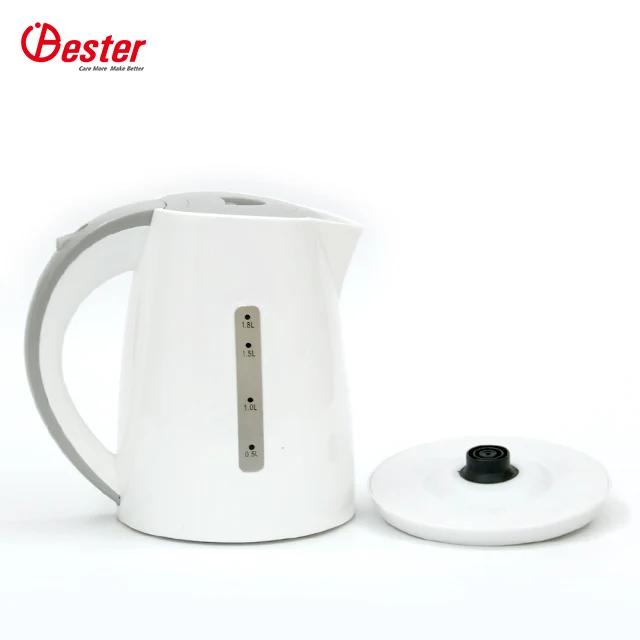 cool touch plastic electric kettle 1.7L/1.8L/2.0L with window scale Full plastic electric water kettle white plastic kettle