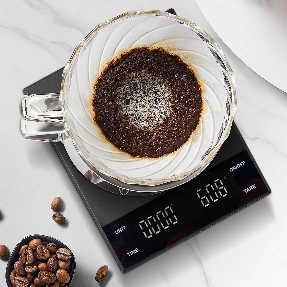 3kg/0.1g Mini Led Display Electronic Digital Timemore Bean weighing Blance Espresso Kitchen Scales Coffee Scale With Timer