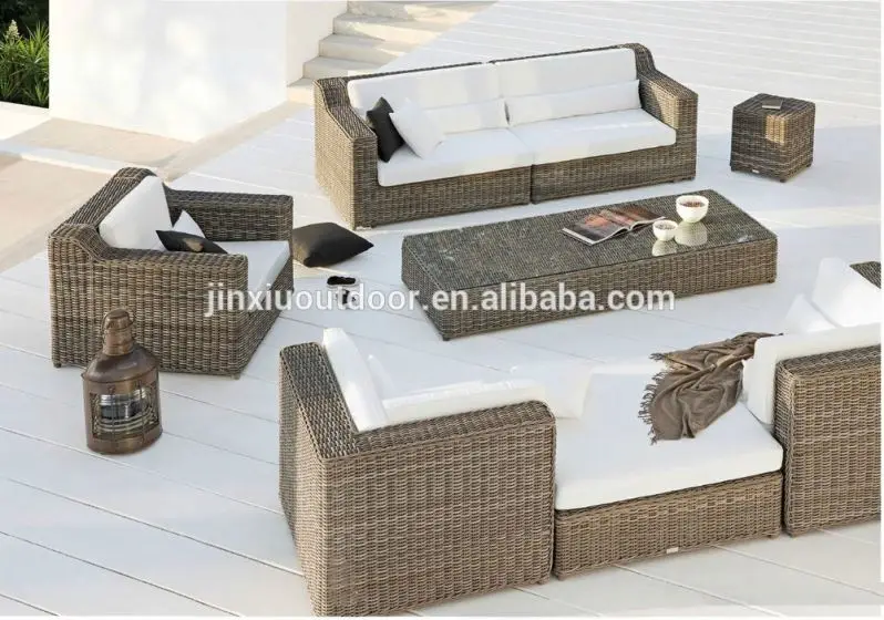 PE rattan & aluminum garden furniture outdoor rattan lounge sofa JX-561