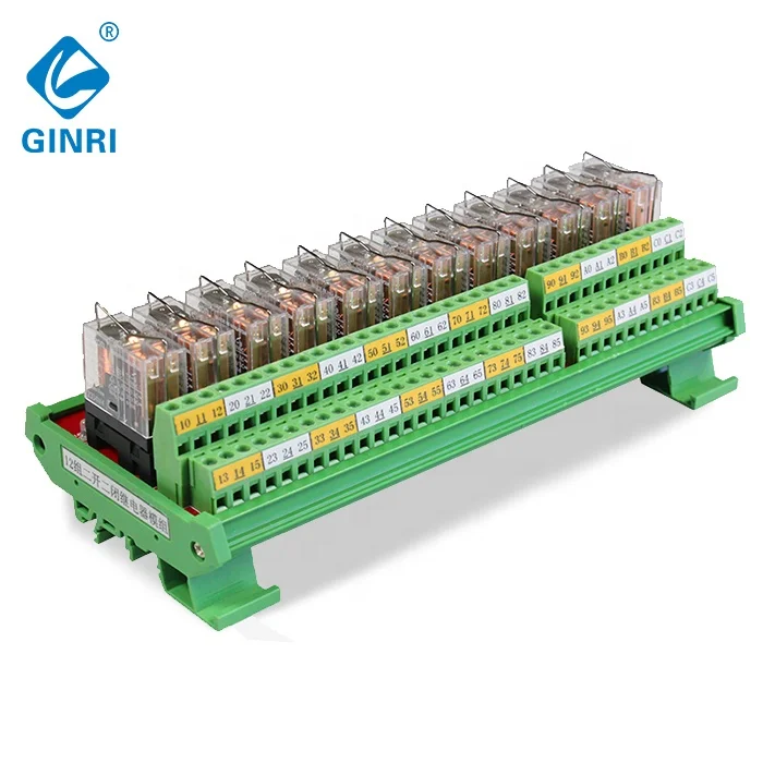 JR-12L2/DC 12V 24V voltage relay module 12 channel protective omron relay module