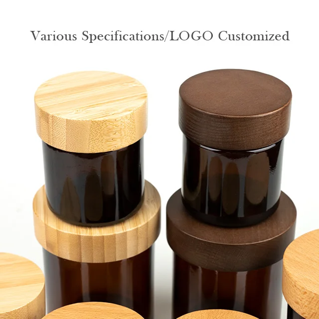 Vietnam Amber Candle Jar No Plastic Bamboo Wood Screw Cap Lid for Bottle Caps & Closures