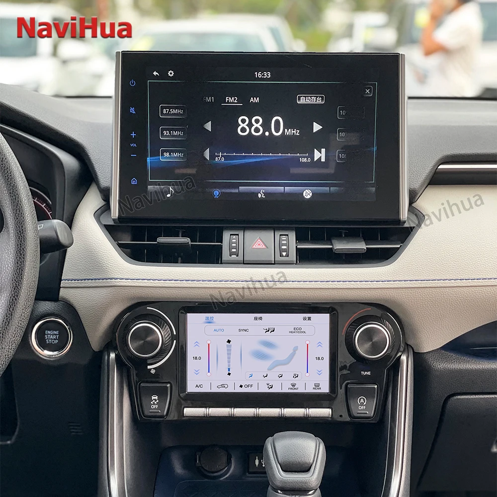 Navihua New Type AC Control Air Conditioning Panel Digital Climate Switch LCD Touch Screen for Toyota Rav4 2020 2024 Auto Stereo