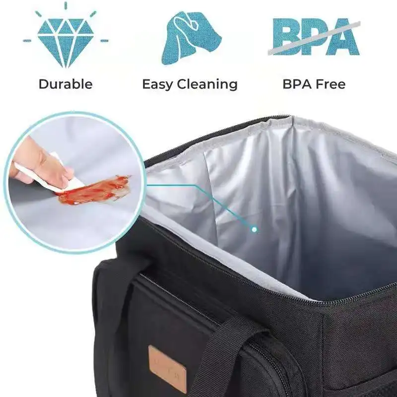 Wholesale Tote Large Custom Logo 600D Fruit Food Picnic Lunch Bag Women Insulated Cooler Lunch Bag