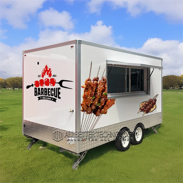 Allbetter Small Coffee Food Truck Usa Standard Food Trailer Cart Ice Cream Shop With Wheels Mobile Container Bar