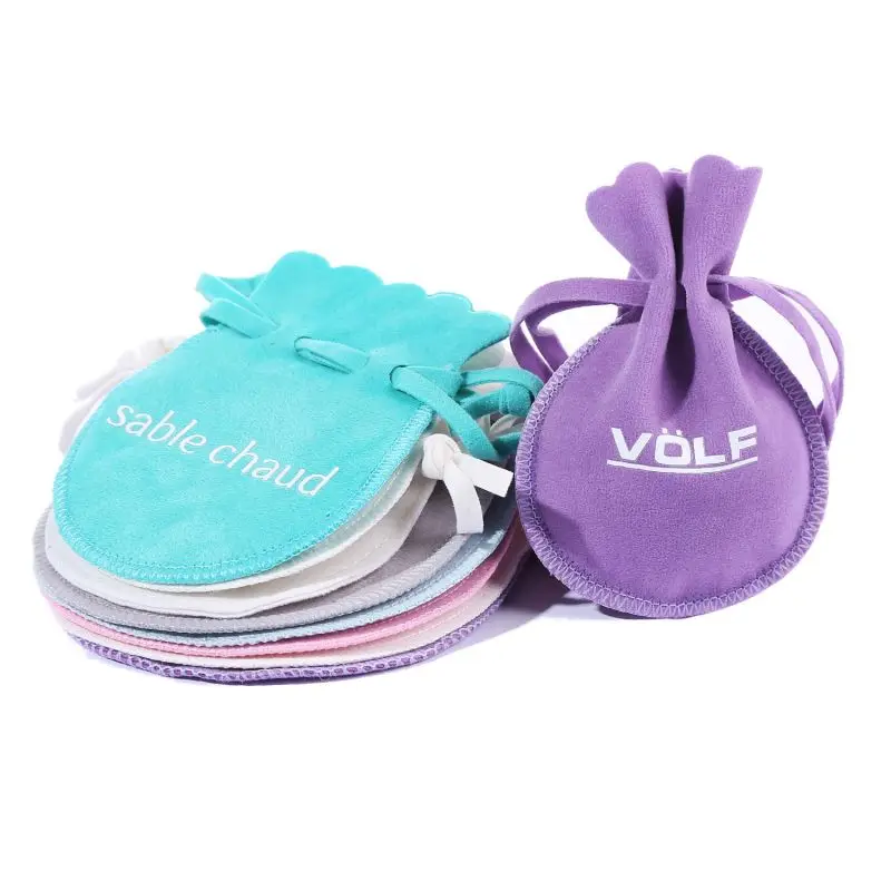 Custom Brand Logo Super Quality Suede Gift Gourd Pouches Drawstring Velvet Jewelry Calabash Bags
