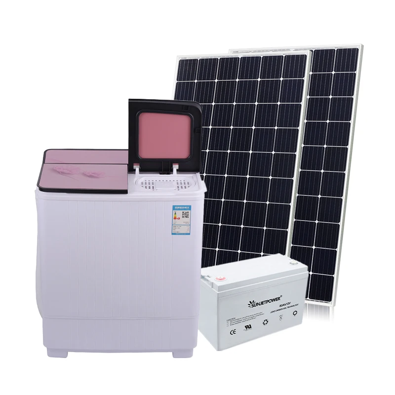 Factory Wholesale Price DC Solar Powered Washing Machine with Solar Panels for Home Usage