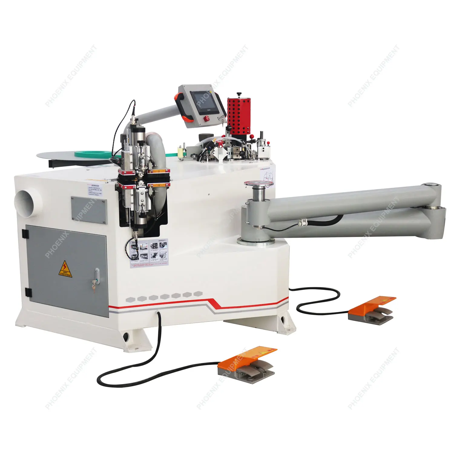 Woodworking full-automatic folding arm edge bonder curved edge banding machine