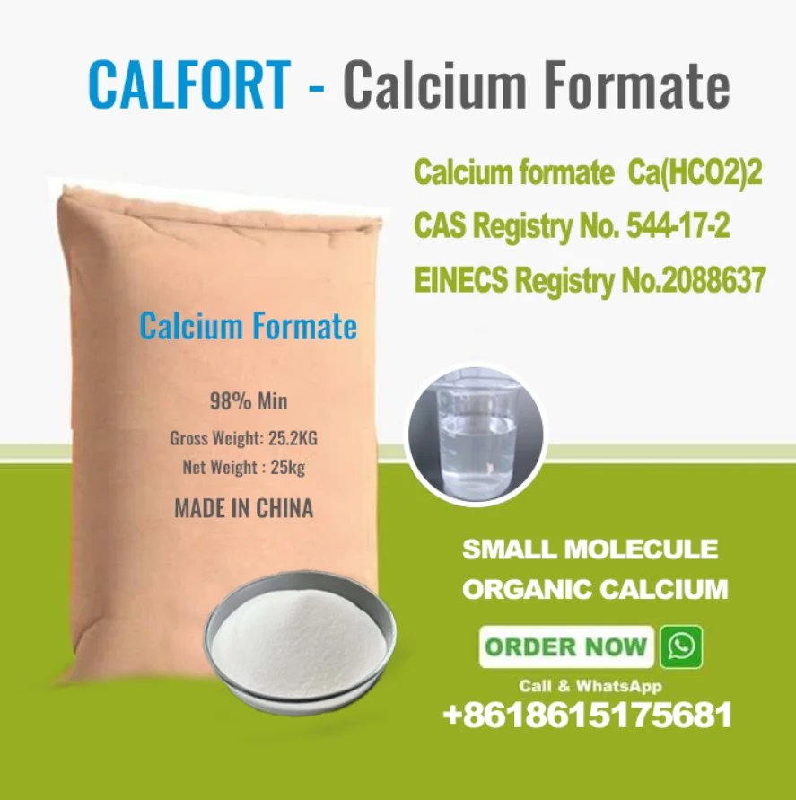 98% Feed Grade additives organic acid Calcium Formate in pig feed application to prevent piglets diarrhea