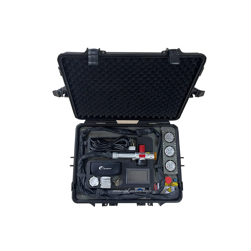 50w 100w Automatic Raycus Portable Mini Fiber Pulsed Metal Surface Rust Removal Laser Cleaning