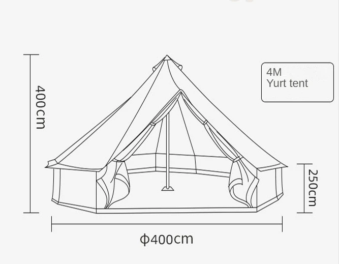 Wholesale Large Tent Camping Outdoor Luxury Cotton Canvas Double Layer Waterproof Mongolian Yurt Tent