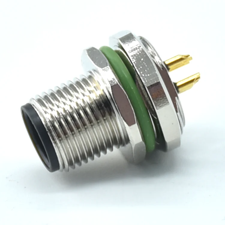High quality Chinese factory rear fastened socket M12 waterproof 4p connector