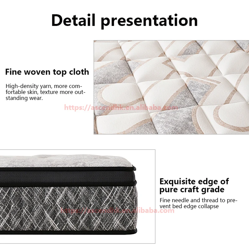 Luxury Bedroom Furniture Mattress King Size Soft Hypo-Allergenic Hotel Pocket Spring Mattress Compress Roll up in a Box