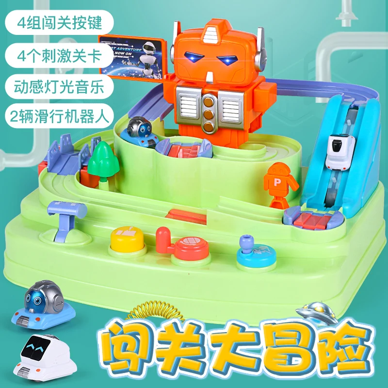 Robot Adventure Games  Battery Educational Maze Toys for Kids Car Track Toys