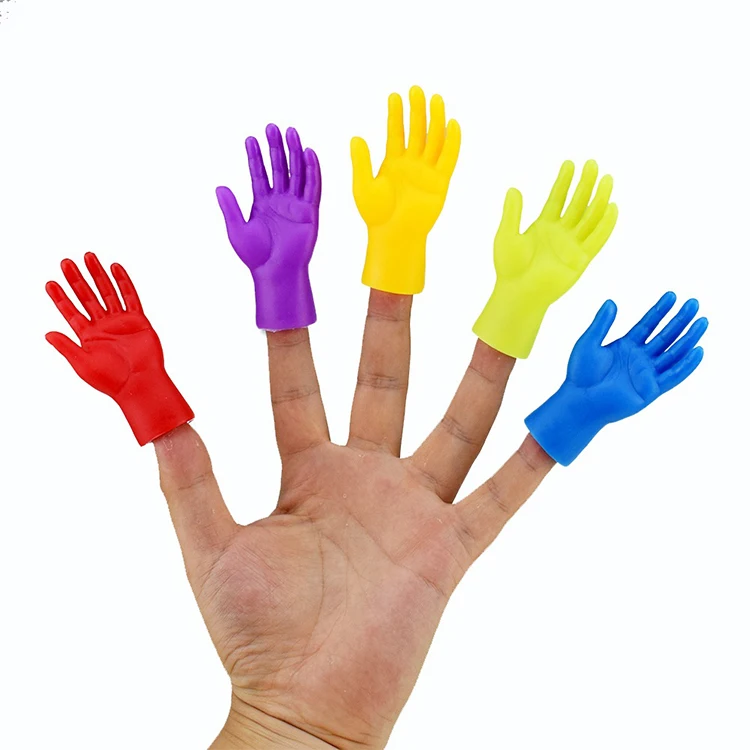Novelty Colorful Five Fingers Open Palm Finger Puppet Five Colors Left and Right Small Finger Cover Model Handpuppet
