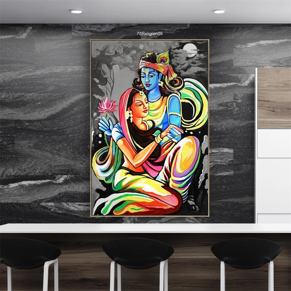 Living Room Decor India Golden Ganesha Temple Posters Elephant God Religious buddha Canvas Art Prints Picture Painting