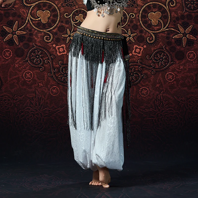 Женский ремень для выступлений, длинный шарф с золотыми монетами и кисточками