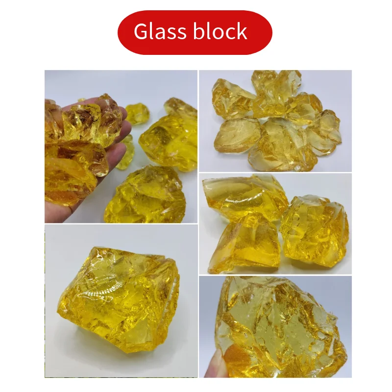 Landscaping Decoration Recycled Coloured Crushed Glass Rock Stone and glass light art for decoration