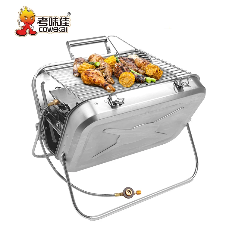 Cowekai High Quality Zinc Plated Stainless Steel Folding Portable Barbecue Gas Grills